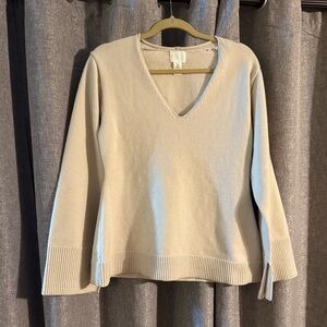 H&M Cream V-Neck Sweater